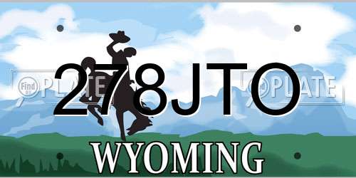 278JTO Wyoming License Plate