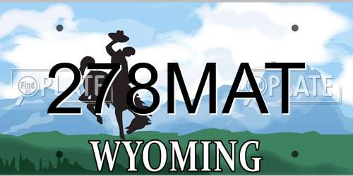 278MAT Wyoming License Plate