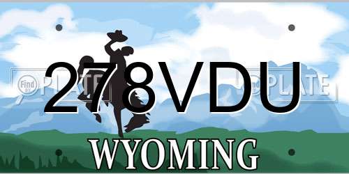 278VDU Wyoming License Plate