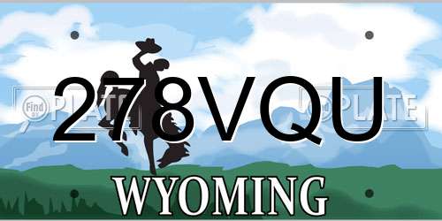 278VQU Wyoming License Plate