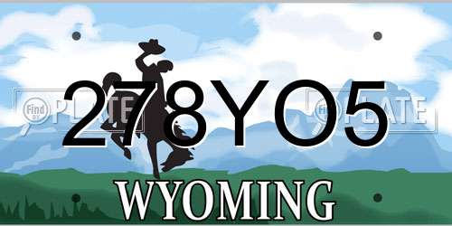 278YO5 Wyoming License Plate