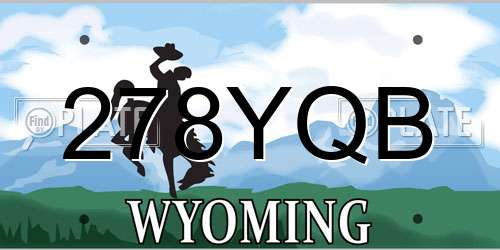 278YQB Wyoming License Plate