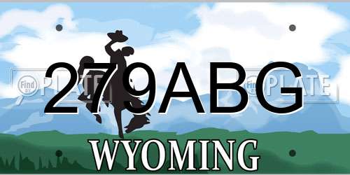 279ABG Wyoming License Plate