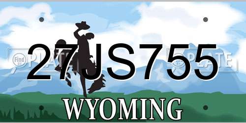 27JS755 Wyoming License Plate