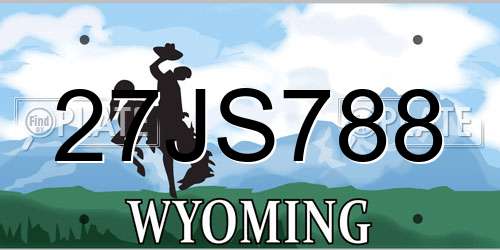 27JS788 Wyoming License Plate