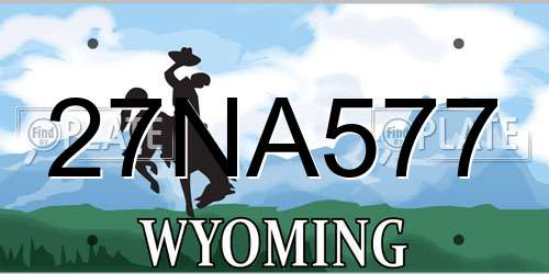 27NA577 Wyoming License Plate