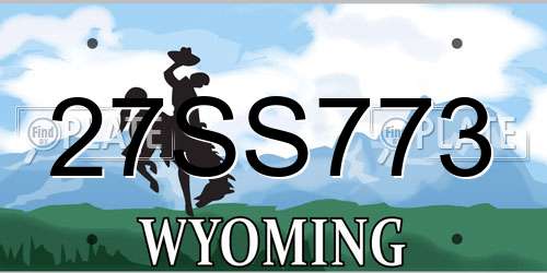 27SS773 Wyoming License Plate