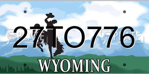 27TO776 Wyoming License Plate