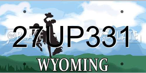 27UP331 Wyoming License Plate