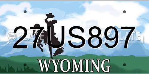27US897 Wyoming License Plate