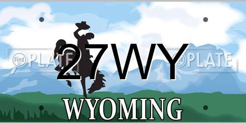 27WY Wyoming License Plate