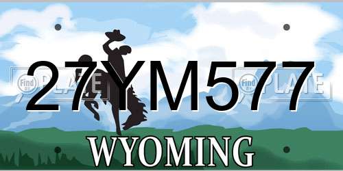 27YM577 Wyoming License Plate