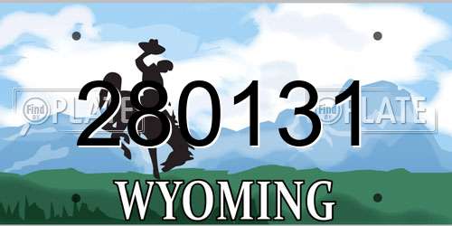 280131 Wyoming License Plate