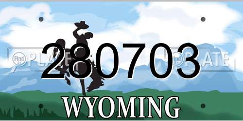 280703 Wyoming License Plate