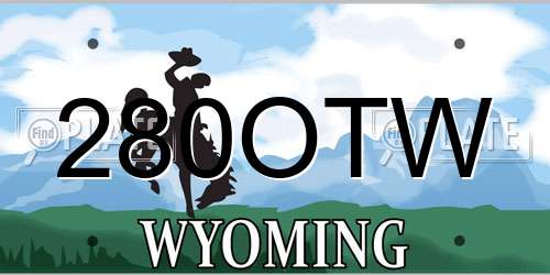 280OTW Wyoming License Plate