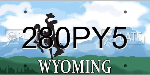 280PY5 Wyoming License Plate