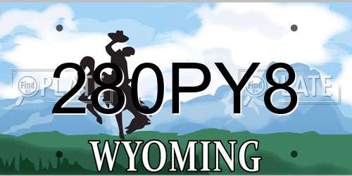 280PY8 Wyoming License Plate