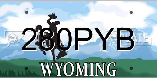 280PYB Wyoming License Plate