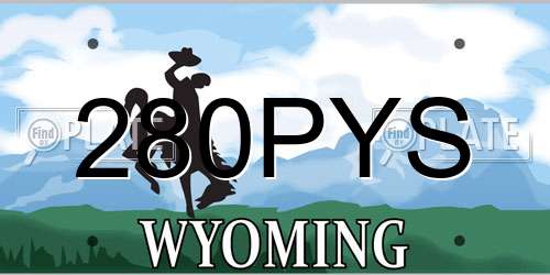 280PYS Wyoming License Plate