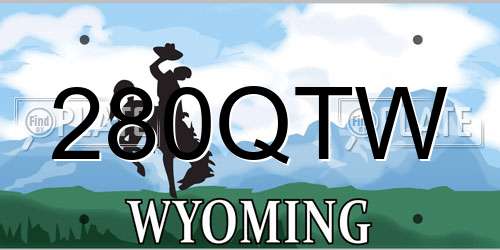 280QTW Wyoming License Plate