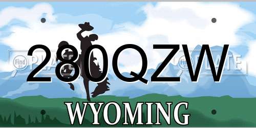 280QZW Wyoming License Plate
