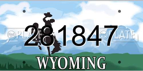 281847 Wyoming License Plate