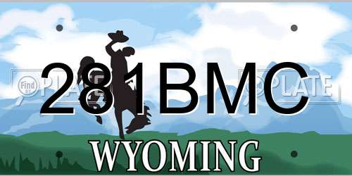 281BMC Wyoming License Plate