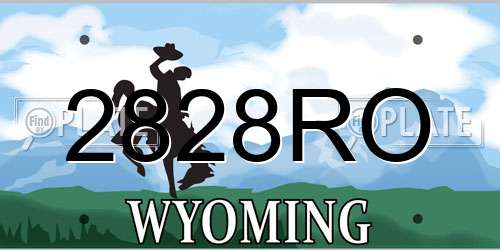 2828RO Wyoming License Plate