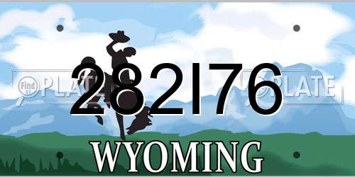 282I76 Wyoming License Plate