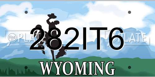 282IT6 Wyoming License Plate