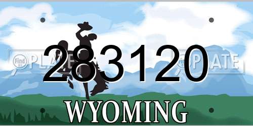283120 Wyoming License Plate