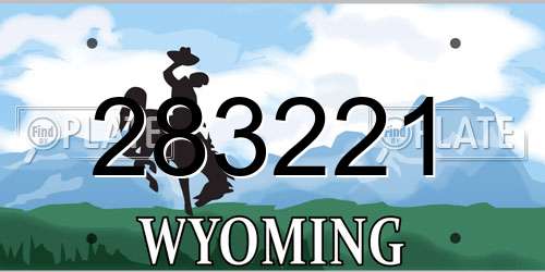 283221 Wyoming License Plate
