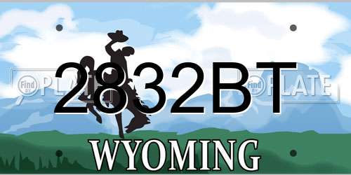 2832BT Wyoming License Plate