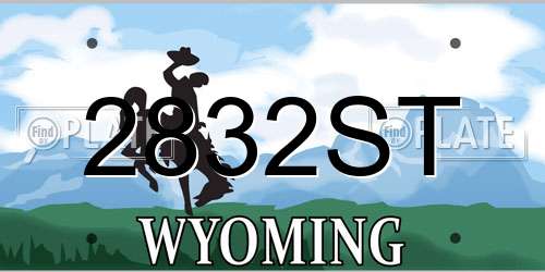 2832ST Wyoming License Plate