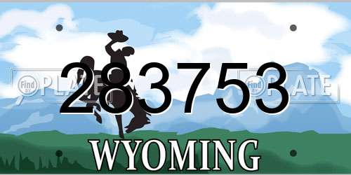 283753 Wyoming License Plate