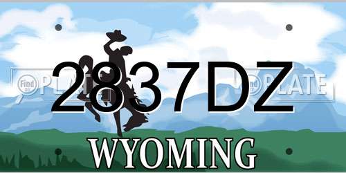 2837DZ Wyoming License Plate