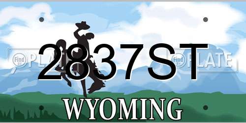 2837ST Wyoming License Plate
