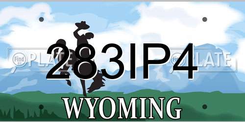 283IP4 Wyoming License Plate
