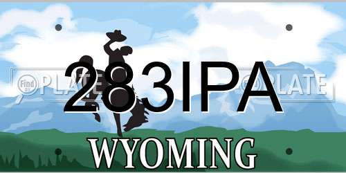 283IPA Wyoming License Plate