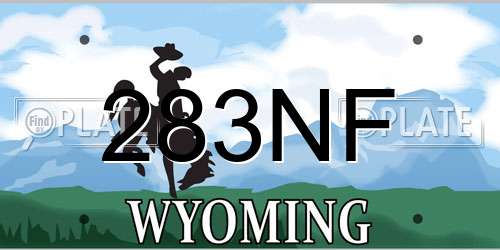 283NF Wyoming License Plate