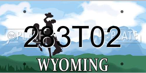 283T02 Wyoming License Plate