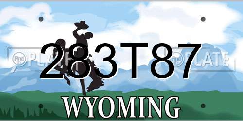 283T87 Wyoming License Plate