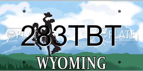 283TBT Wyoming License Plate