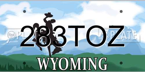 283TOZ Wyoming License Plate
