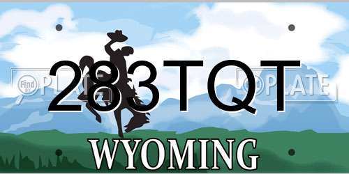 283TQT Wyoming License Plate