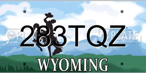 283TQZ Wyoming License Plate