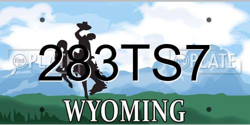 283TS7 Wyoming License Plate