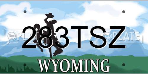 283TSZ Wyoming License Plate