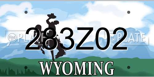 283Z02 Wyoming License Plate