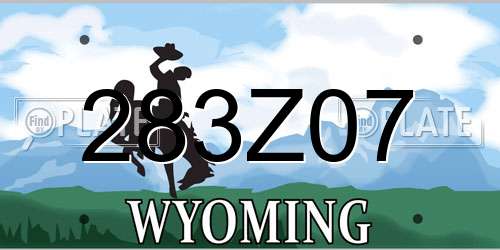 283Z07 Wyoming License Plate